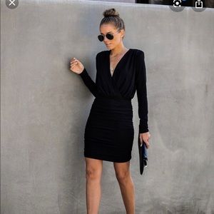 VICI Ruched Metallic Dress Black, M